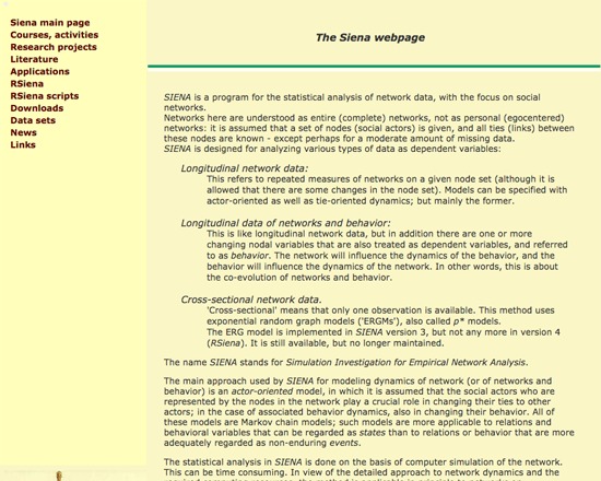 Siena (Simulation Investigation for Empirical Network Analysis)